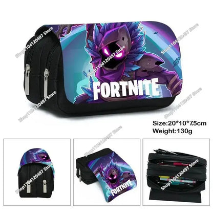 Victory Royale Student Boys Girls Fortnited Capacity Stationery PencilCase Peely Llama Hero Children's Pen Box Kids Teen Bags