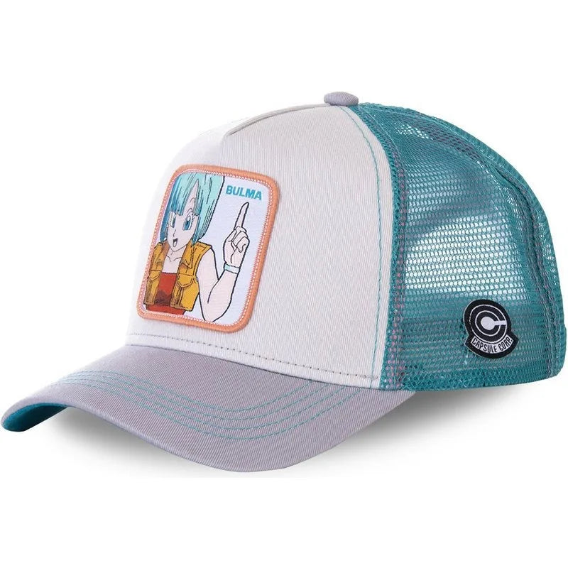 Dragon Ball Son Goku-Kappe, Sommer-Reisekappe mit Schirm, Herren-Kappe mit Stickerei, im Hip-Hop-Stil, Sonnenvisier, verstellbare Trucker-Kappe aus Netzstoff