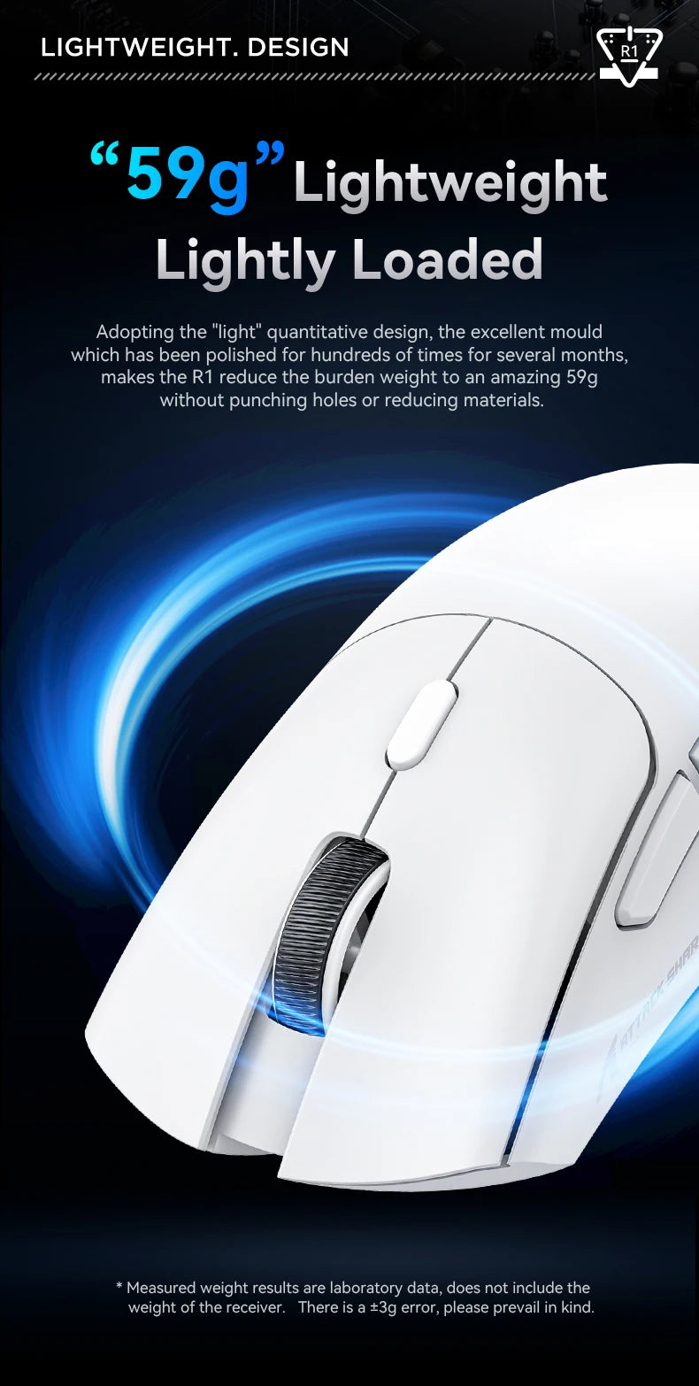 Attack Shark R1/X11 Tri-Mode Wireless Gaming Mouse 18K DPI PAW3311 Bluetooth/2.4GHz/Wired Lightweight Programmable for PC/Laptop