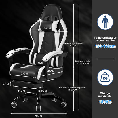 HOMALL Ergonomic gaming chair with low-noise roll office chair faux leather swing chair desk chair
