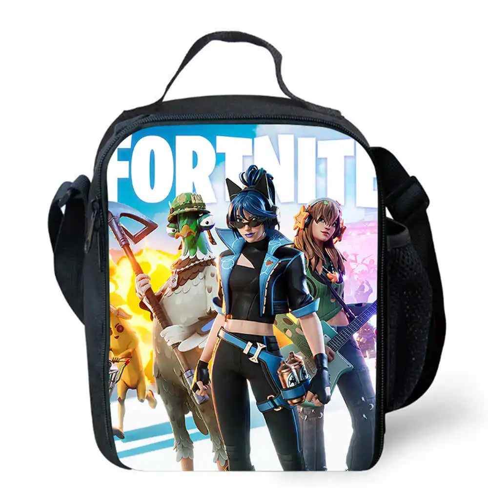 Lunchbags für Kinder, Cartoon-Fort-nite-Schul- und Picknicktaschen für Mädchen und Jungen, isolierte Kühltaschen für Kinder, tragbar und leicht