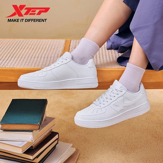 Λευκά Sneakers Xtep για Γυναίκες 2026 Άνοιξη, Unisex Ζευγαριών, Ευέλικτα, Μοντέρνα, Casual, με Χοντρή Σόλα Αύξησης Ύψους, Γυναικεία Αθλητικά Παπούτσια 874118319851