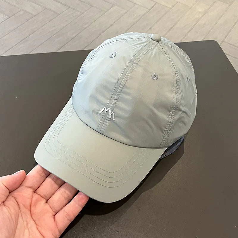 Summer embroidery quick-drying hat Spring and autumn outdoor sunscreen baseball cap adjustable sports visor