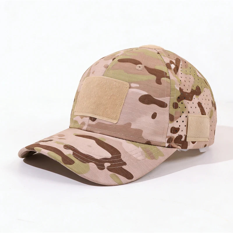 Casquette de baseball fonctionnelle de camouflage pour l'extérieur 1PC ! Tissu à séchage rapide + autocollant à personnaliser : un incontournable pour les adeptes de la mode tactique.