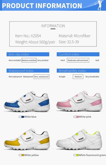 PGM Barn Flickor Pojkar Golfskor Halkfria Läder Utomhus Barnsneakers Sportskor XZ054