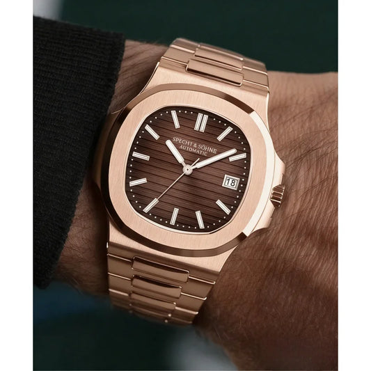 2026 New Specht & Söhne 40MM Rose Gold Men's Watch Japan Miyota 8215 Automatic Mechanical Steel Sapphire Crystal 50M Waterproof