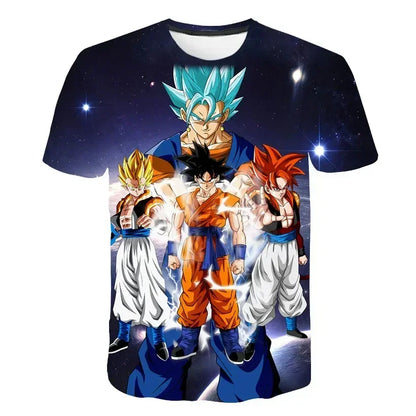 T Shirts Dragon Ball Z Children's Men Shirt Men's T-shirt Harajuku Style Trend Goku High Quality Clothing Anime Tops Streetwear