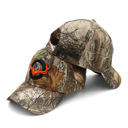 KOEP - Nouvelle casquette de baseball camouflage - Casquettes de pêche pour hommes - Chapeau de chasse camouflage pour les activités de plein air - Chapeau de jungle - Casquette de randonnée avec tête de cerf en 3D