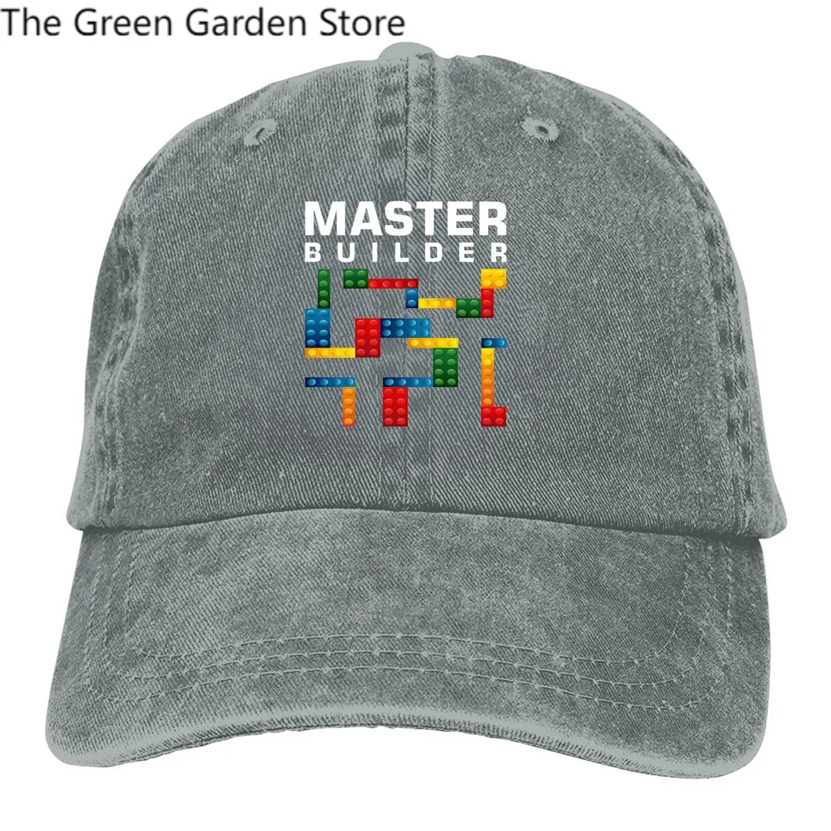 Bausteine – Mehrfarbige Herren-Kappe mit Schirm – Cool Master Builder – Bausteine – Personalisierte Schutzkappen mit Schirm