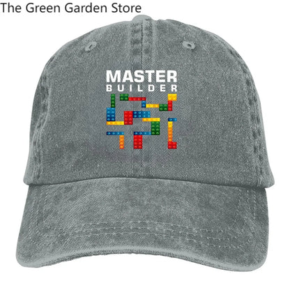 Bausteine – Mehrfarbige Herren-Kappe mit Schirm – Cool Master Builder – Bausteine – Personalisierte Schutzkappen mit Schirm
