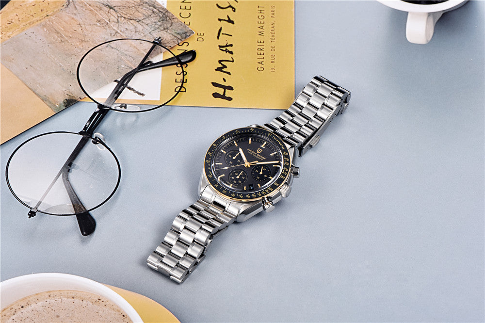 PAGANI DESIGN 2026 New Meteorite pattern dial Luxury Quartz Watch For Men Speed Sport Chronograph AR Sapphire crystal Wristwatch