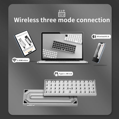 Chosfox GEONIX48 Rev.2 Low Profile Keyboard Single/Three Mode Portable Mechanical Keyboard Kit For LOW MX Switch Support QMK/VIA
