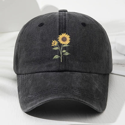 Casquette de baseball « Dad Hat » au motif rétro de tournesols, adaptée aux sports de plein air, à la pêche et au camping, casquette de randonnée
