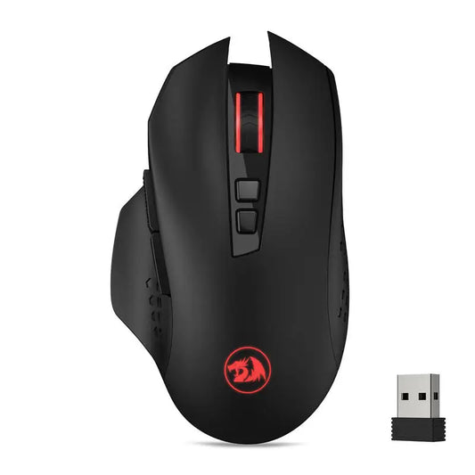 Redragon M656 Gainer Wireless Gaming Mouse, 4000 DPI 2.4GHz Wireless Gaming Mouse with 7 Programmable Buttons, 5 DPI Levels & Red LED Backlight