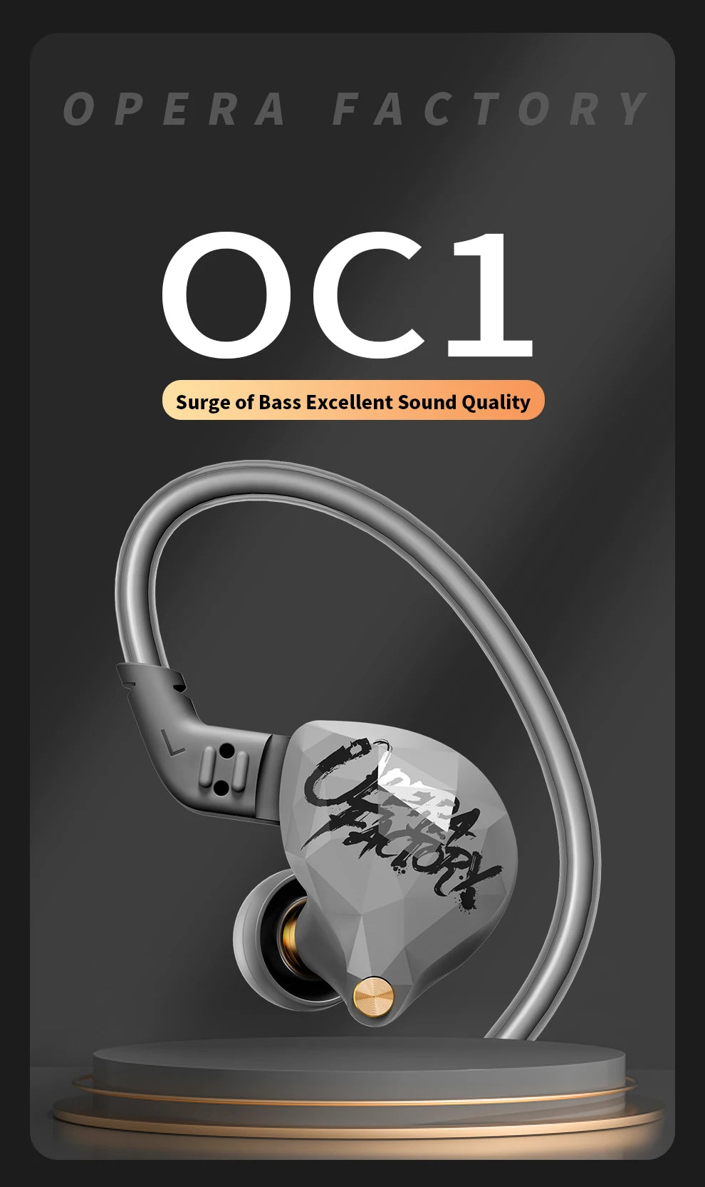 Whizzer OC1 Wired Headphones with Mic and Play/Pause Control HiFi Earphones Bass High Quality Clear Vocal