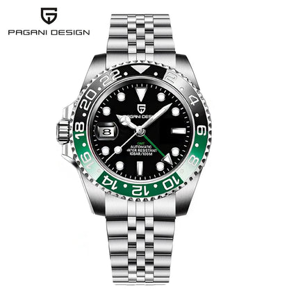 Montre automatique PAGANI DESIGN GMT 1662, montre-bracelet pour homme de 40 mm, étanche jusqu'à 100 m, montres-bracelets mécaniques pour homme Cloc