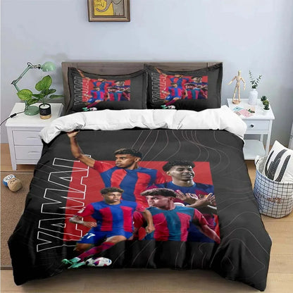 Spain Football Cenozoic Star L-Lamine Y-Yamal Bedding Sets Duvet Cover Pillowcase Single Twin Full Queen King Size for Kids Teen