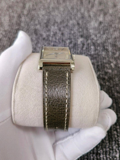 2026 Specht&Söhne Ultra Thin 7.5mm Rectangular Watch Japan Quartz Movement Small Seconds Sandblasted Dial Grey Leather Strap Watch
