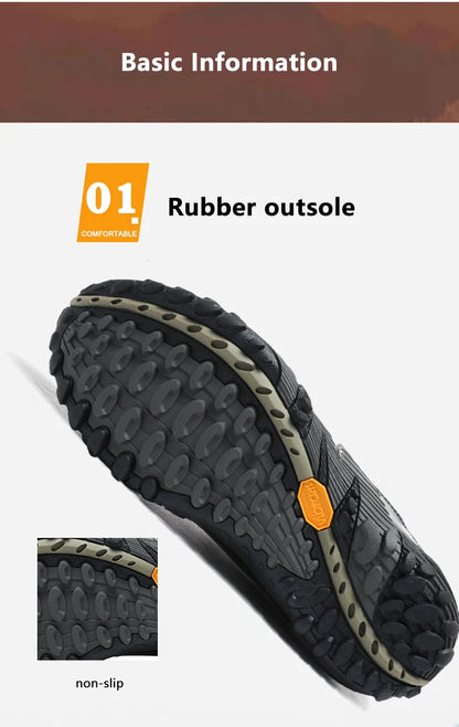 Scarpe da alpinismo da uomo in vera pelle per sport all'aria aperta, antiscivolo, da alpinismo ed escursionismo, scarpe traspiranti da turismo