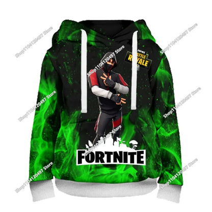 Παιδικές μπλούζες με κουκούλα Fortnite Cartoon, casual φούτερ με κουκούλα για το φθινόπωρο, ανδρικά μαλακά φούτερ με τσέπη, φαρδιές ανδρικές μπλούζες με μακριά μανίκια