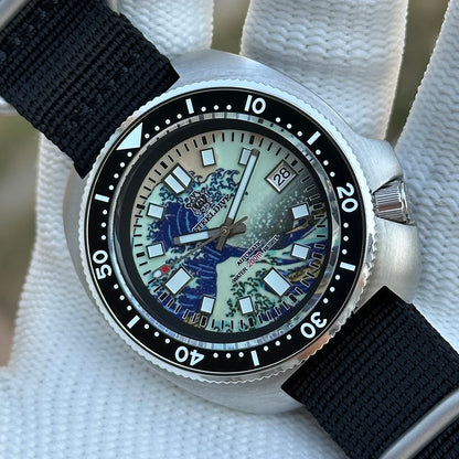 STEELDIVE SD1970J Kanagawa Turtle Full Luminous Dial Ceramic Bezel NH35 AutomaticSTEELDIVE Offical Store Mens Dive Watch