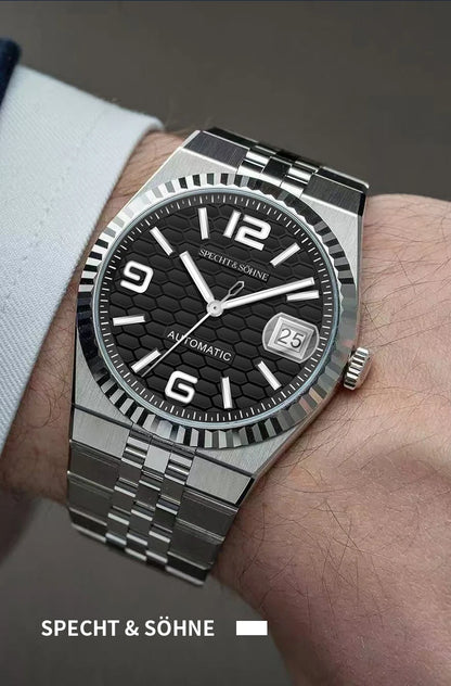 Specht & Söhne New Mens Watches Miyota 8215 Automatic Mechanical Wristwatches Stainless Steel Watch Relogio Masculino 37MM