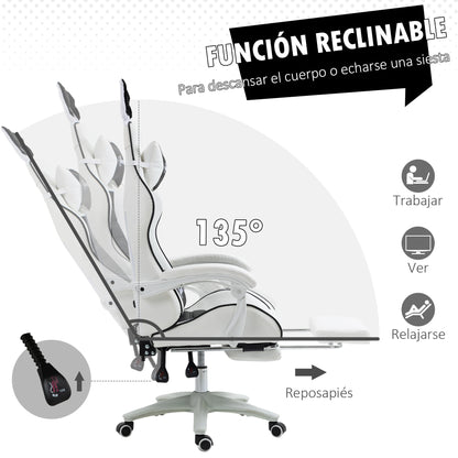 Vinsetto Pu Leather Swivel Gaming Chair with Adjustable Height 65X63X136-142Cm