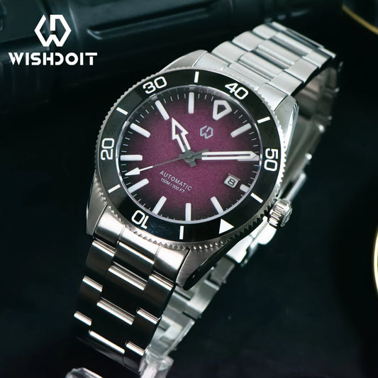 WSD9017 Men's Automatic Watch Mechanical 3D Dimensional Luminous Watch Needle Ceramic Bezel 150 Meters Waterproof Diving