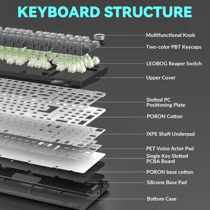 SOLAKAKA Ki99 Pro Bluetooth Wireless Keyboard 99 Keys Tri-mode Gasket Hot Swap RGB Customized Creamy Gaming Keyboard 10000mAh