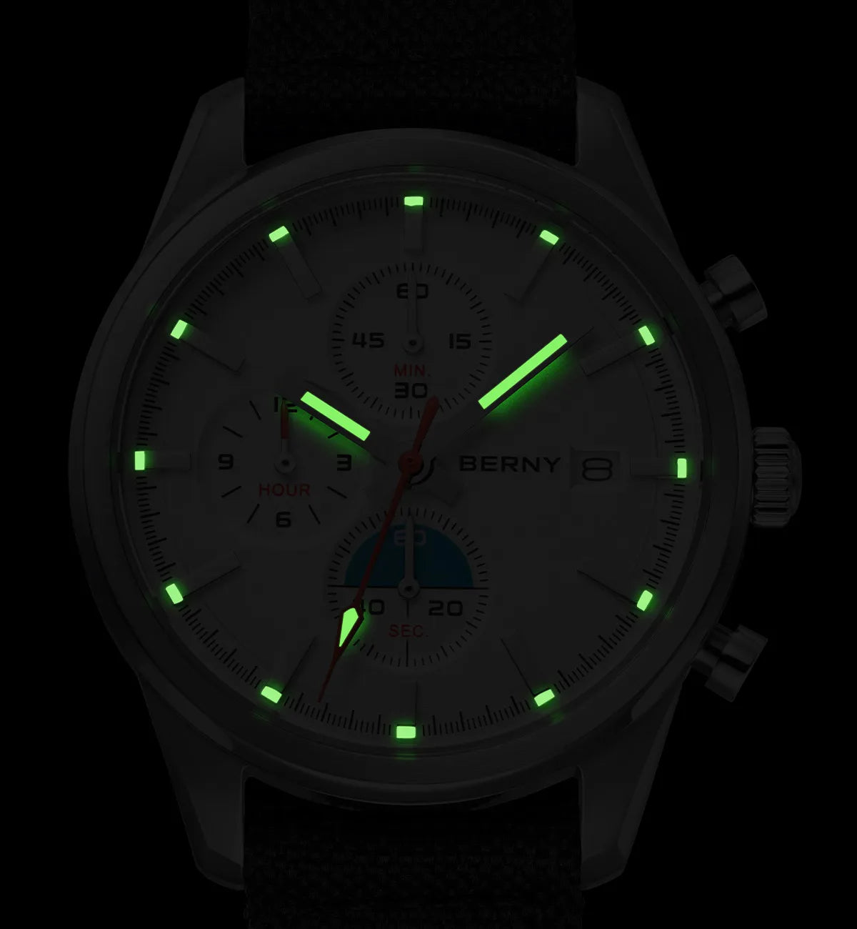 BERNY Top Quartz Chronograph Men's Watches Luminous Miyota 0S10 Sapphire AR Coated 5ATM Waterproof 2026 New Sports Men's Watches