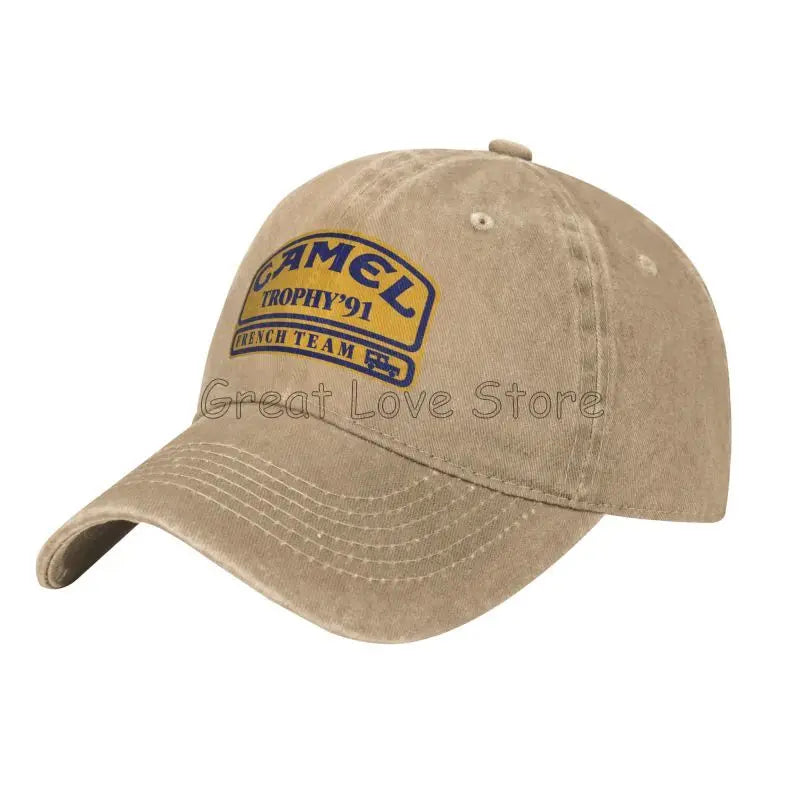 Camel Trophy 91 Cowboyhatt Retro Justerbar Tvättad bomull Golfhatt Sommar Vintage Solskydd Basebollkepsar
