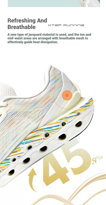 Xtep Reactive Coil 11.0 vyriški bėgimo batai, vasariniai sportiniai batai su smūgių sugėrimu, elastingi minkšti sportbačiai 976219110026