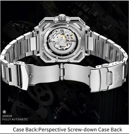 Yelang V1216 Men Watch Luxury Brand Watch 42mm Hollow Dial Japan MIYOTA 8N40 Automatic Movement 100M Waterproof Watch Luminous