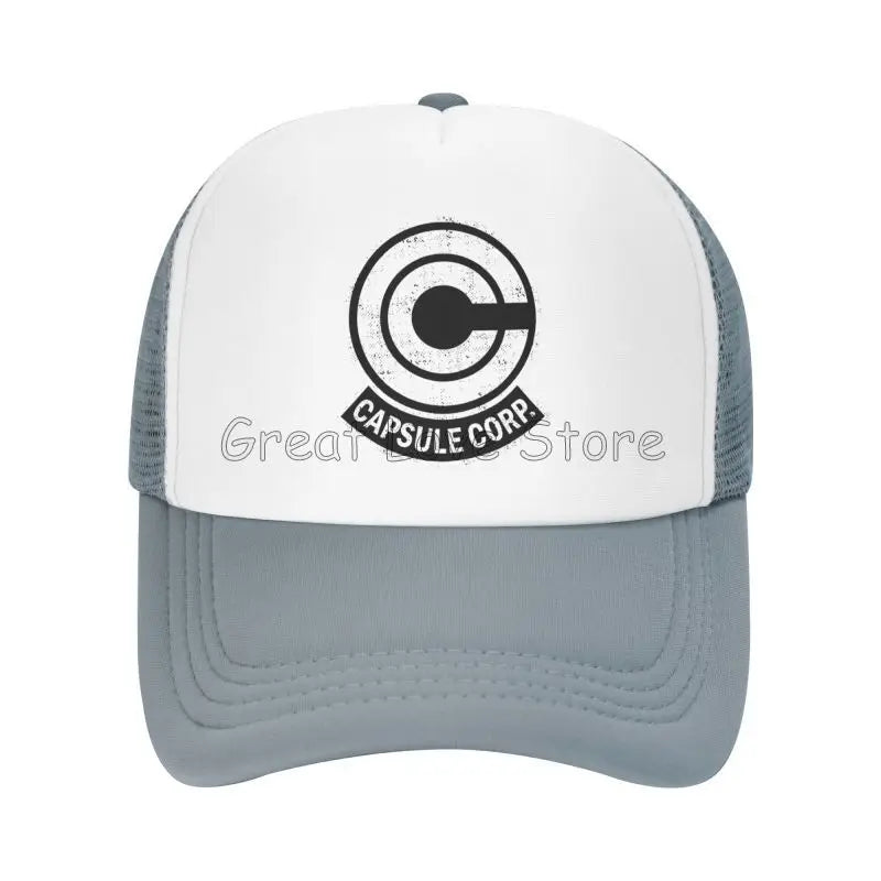 Capsule Corp Mesh-baseballkepsar Unisex Hip-Hop-truckerhatt Anime DBZ Dad Hat Justerbar racingkeps Sommartrucker Snapback-kepsar