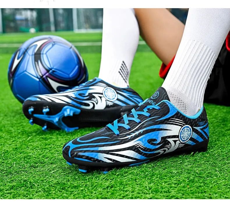 Scarpe da calcio originali da uomo, scarpe da allenamento, scarpe da calcio per bambini antiscivolo da esterno con tacchetti lunghi, scarpe da futsal da uomo, taglie 32-45