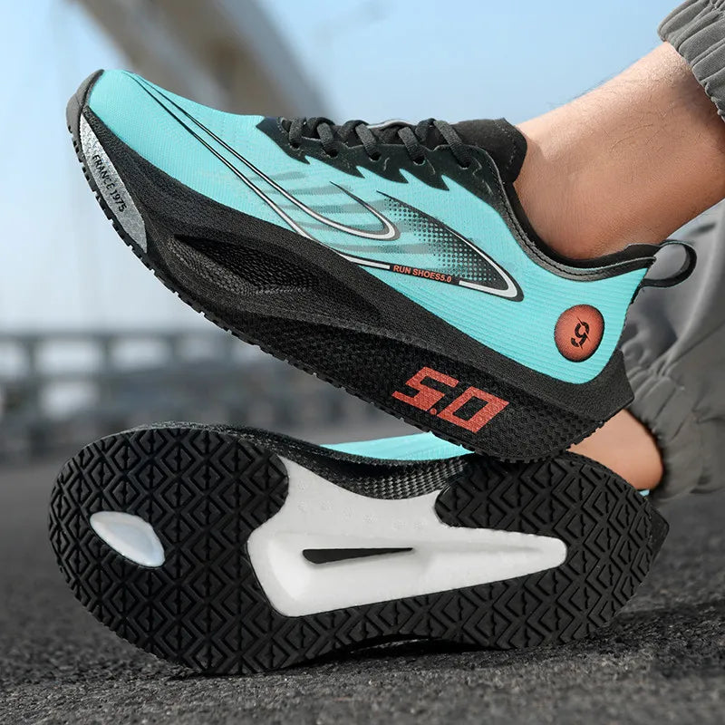 Men’s Sports Shoes with Cushioning, Non-Slip, Flat, Wear-Resistant Sneakers, Mesh Breathable Platform, Soft Running Shoes for Men