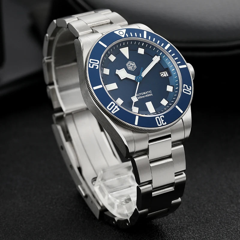 San Martin SN0121TD Titanium Diving Watch ST2130 Automatic Movement Watches Grade5 Titanium 120 Click Waterproof 300m Wristwatch