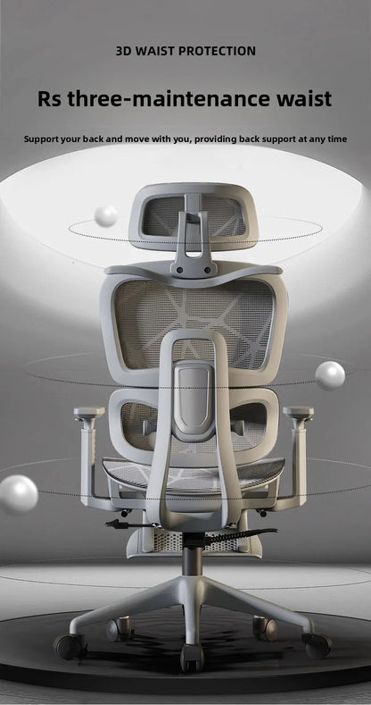 Breathable Ergonomic Office Computer Chair Reclining Gaming Chair  Comfort Lumbar Support  Long Sitting Adjustable Swivel Design
