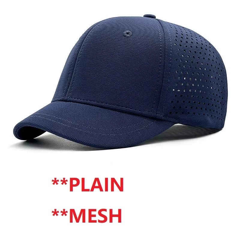 Big Head Hat Back Closed 5cm Short Brim Baseball Cap for Men Mesh Fitted Caps Stretchy Full Closed Caps 56-60cm 61-65cm