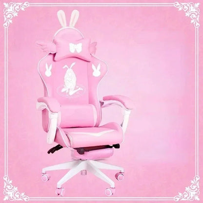 Pink Gaming Chair High-quality Girls Cartoon Home Live Gamer Chair Comfortable Swivel Adjustable Office Computer Furniture