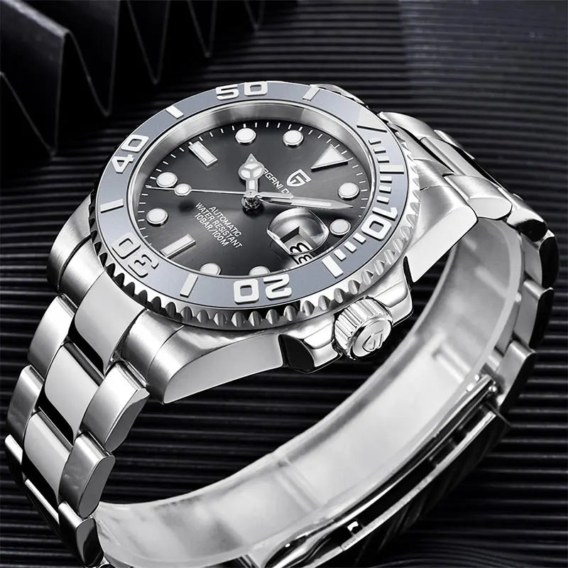 New PAGANI DESIGN 40mm Men's Wristwatch 100M Waterproof Mechanical Watches Ceramic bezel Sapphire Glass Automatic Men Watch 1651
