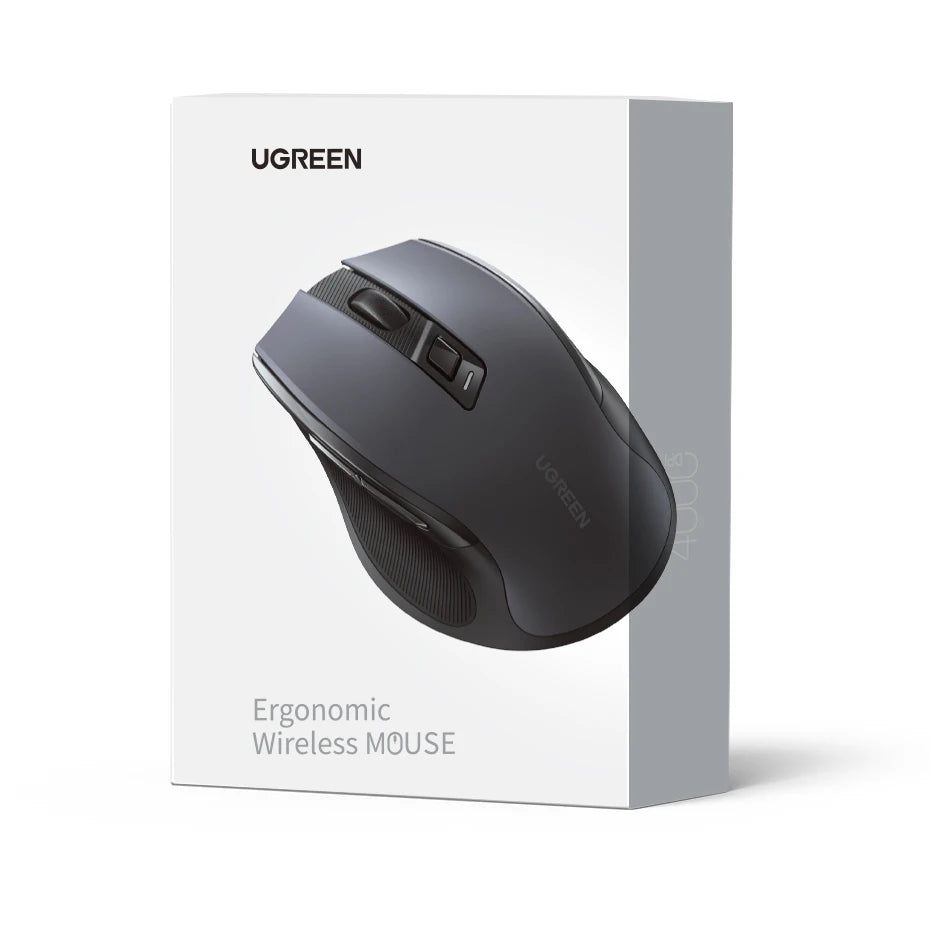UGREEN Wireless Mouse Bluetooth 5.0 Mouse Ergonomic 4000DPI 6 Mute Buttons Mouse For MacBook Tablet Laptops Computer PC 2.4G Mice