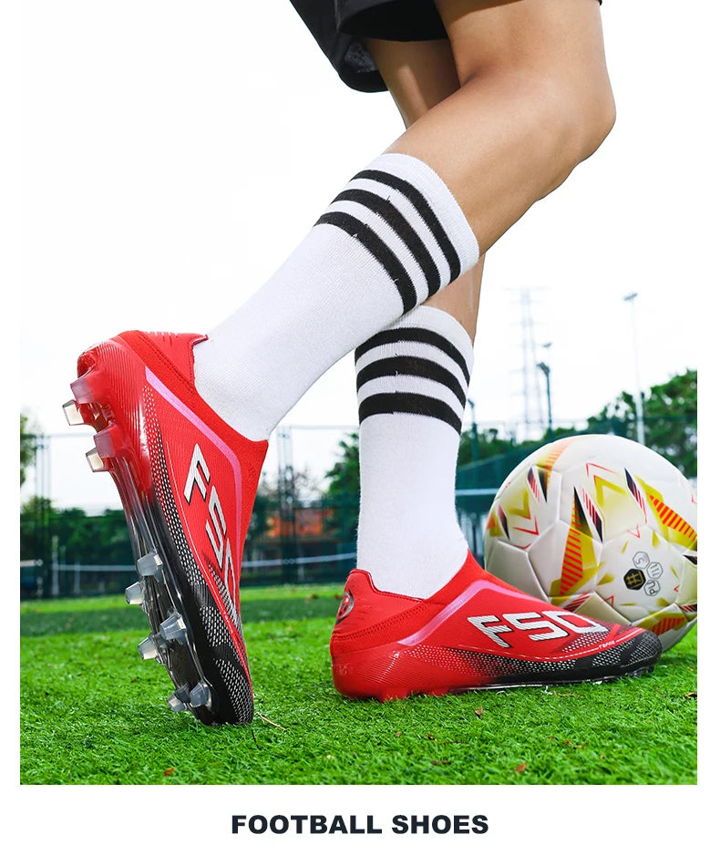 New Men Football Boots Futsal Outdoor Sneakers Match Grass Non-Slip High-quality Soccer Shoes Cleats Hot-selling High-top Light