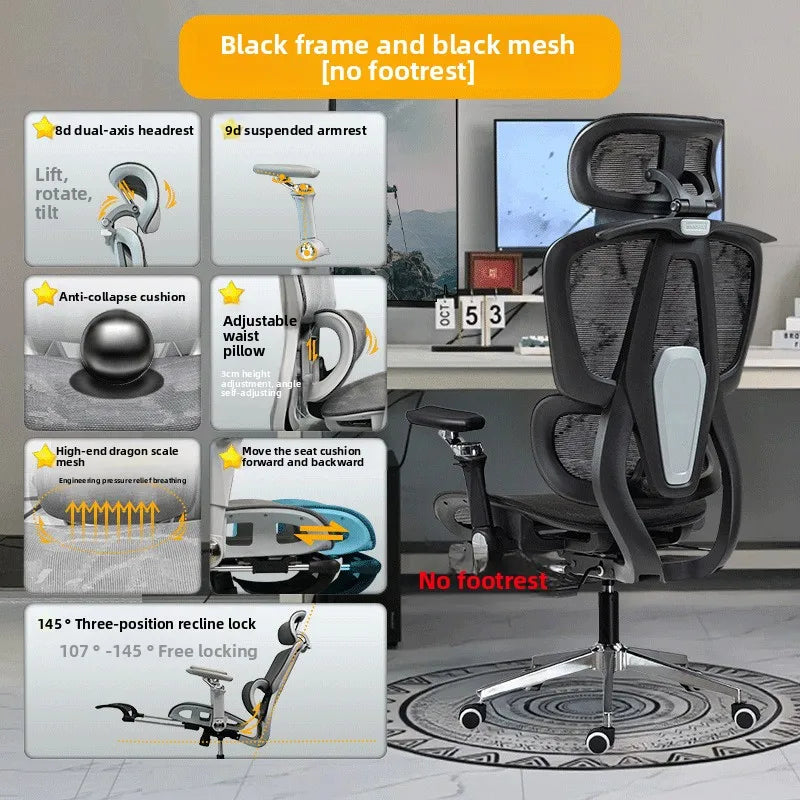 Portable Minimalist Ergonomic Chair 10D Armrest Computer Chair Office Chair Study Chair Gaming Chair Gravitysturdy and durable