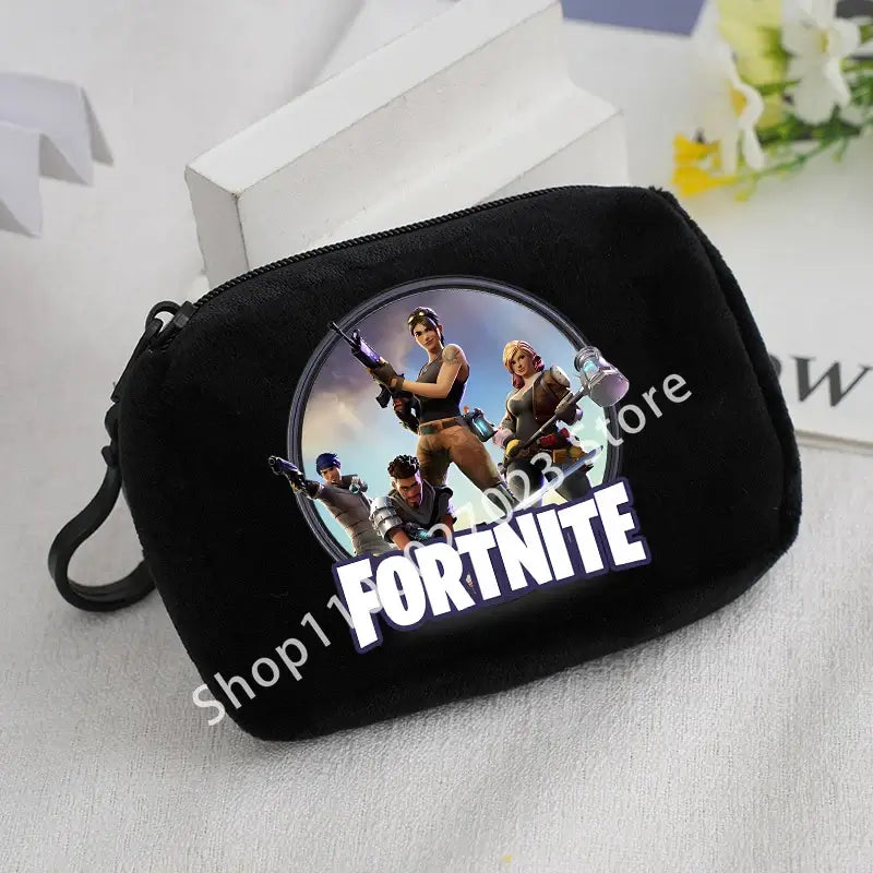 Fortnites pluche portemonnee voor jongens en meisjes, schattige modieuze draagbare portemonnee, cartoon-anime opbergtasje voor ID-kaarten, verjaardagscadeaus voor kinderen