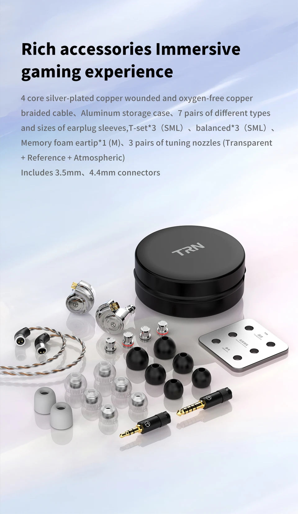 TRN Conch Lucky Bag In-Ear Monitors – DLC Diamond Dynamic HiFi Wired Earphones with Tuning Nozzle Filters for Xiaomi