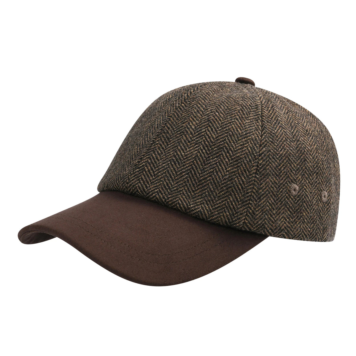 BOTVELA Herren-Baseballkappe aus Wolltweed, lässiger Stil, weich, verstellbar, unstrukturiert