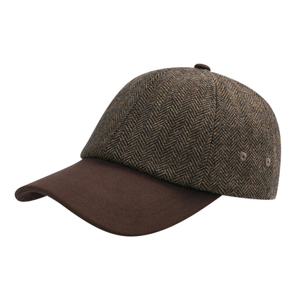 BOTVELA Herren-Baseballkappe aus Wolltweed, lässiger Stil, weich, verstellbar, unstrukturiert