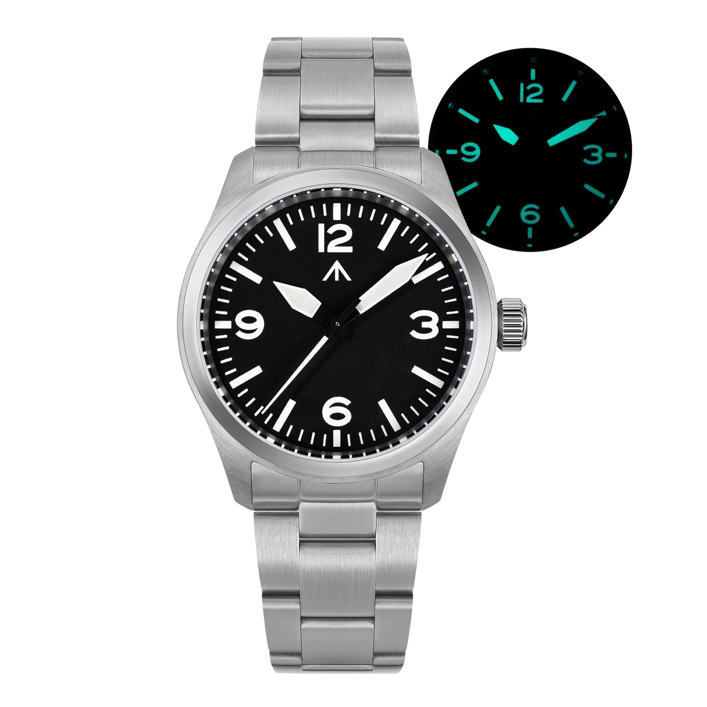 Militado ML08 Switzerland Ronda 515 Quartz Movement Double Sapphire Crystal  BGW9 Luminous 10Bar Waterproof 38mm Vintage Watch