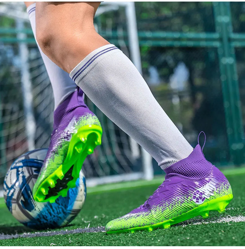 Muške i ženske nogometne kopačke visokog profila, neklizajuće nogometne tenisice, prozračne tenisice za futsal trening, gležnjače za nogomet na vanjskoj travi